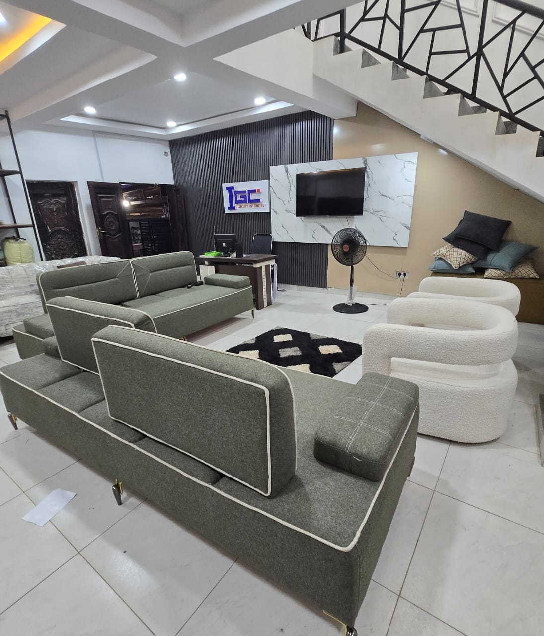 Grey and White Curved Lounge Collection III by IGC Construction Company Ltd
