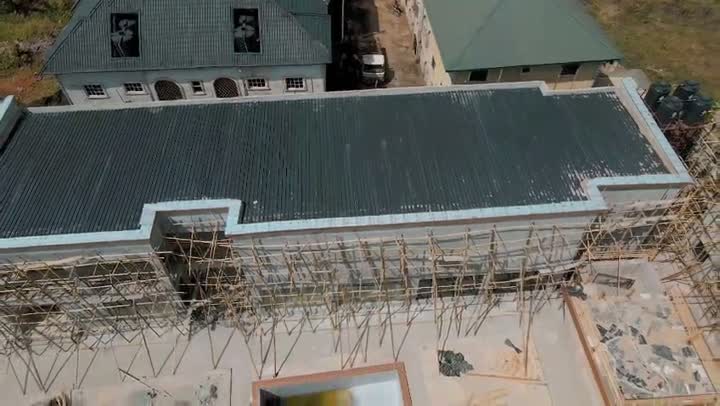 Construction in action — plastering stage