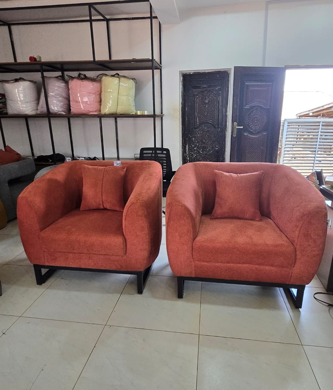 Rust Accent Chair Pair by IGC Construction Company Ltd