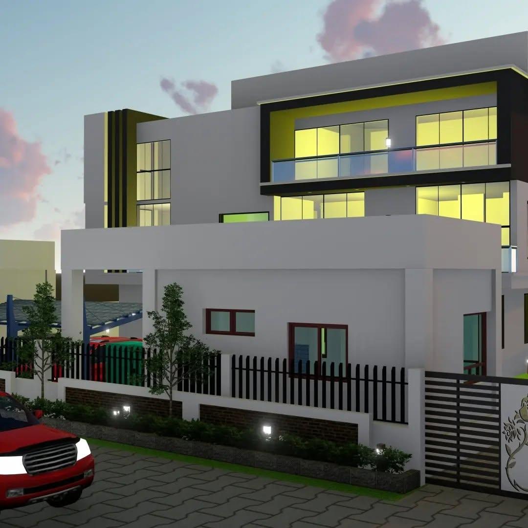 3D architectural design render — concept visualization of a proposed building