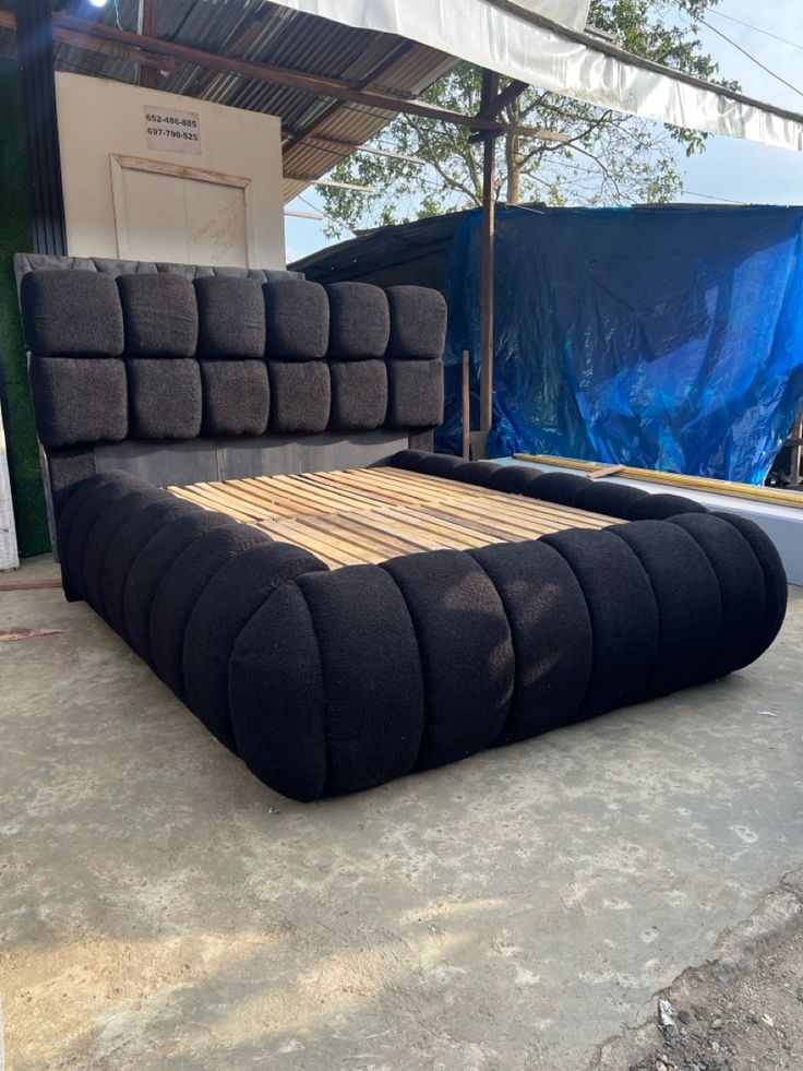 Deep-Button Upholstered Bed Frame by IGC Construction Company Ltd