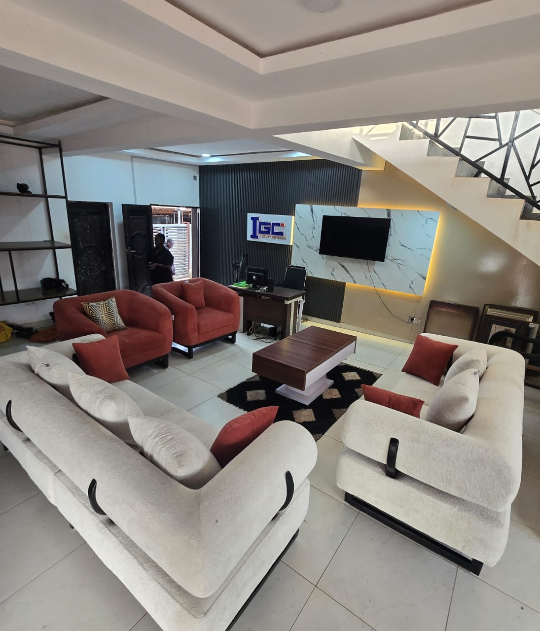 White and Rust Lounge Collection I by IGC Construction Company Ltd