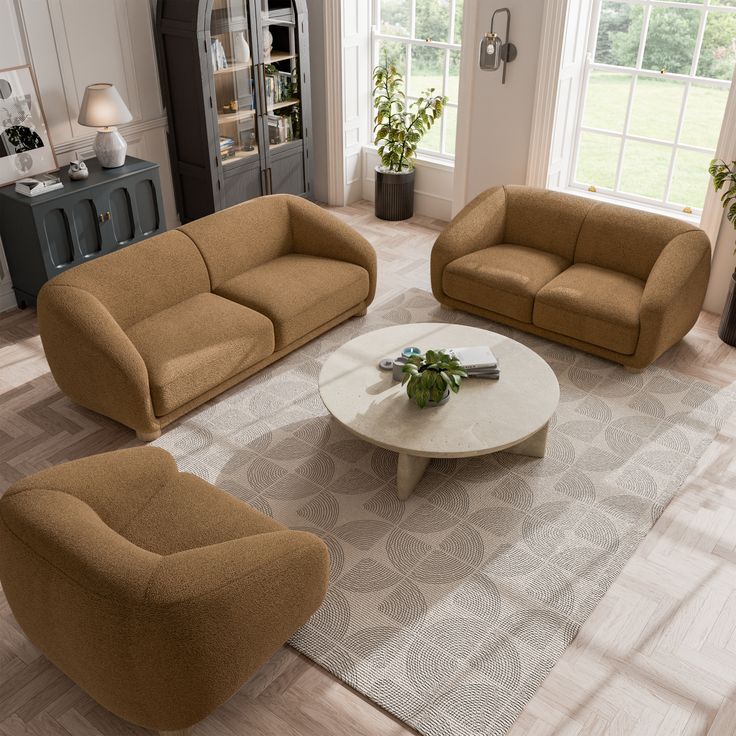 Warm Neutral Living Room Set by IGC Construction Company Ltd