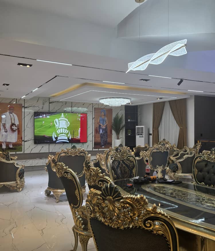 Completed luxury entertainment lounge and custom furniture