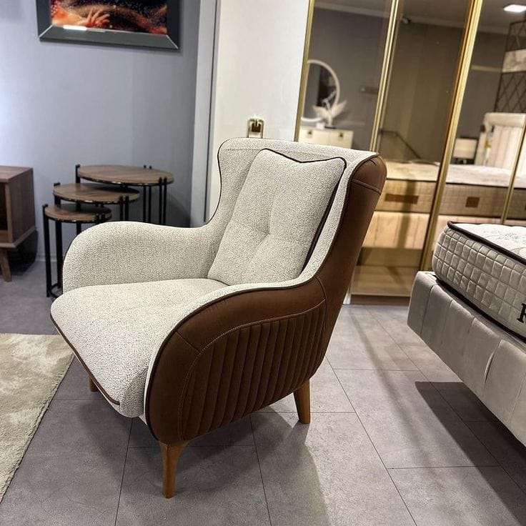 Curved Wooden-Back Accent Chair by IGC Construction Company Ltd