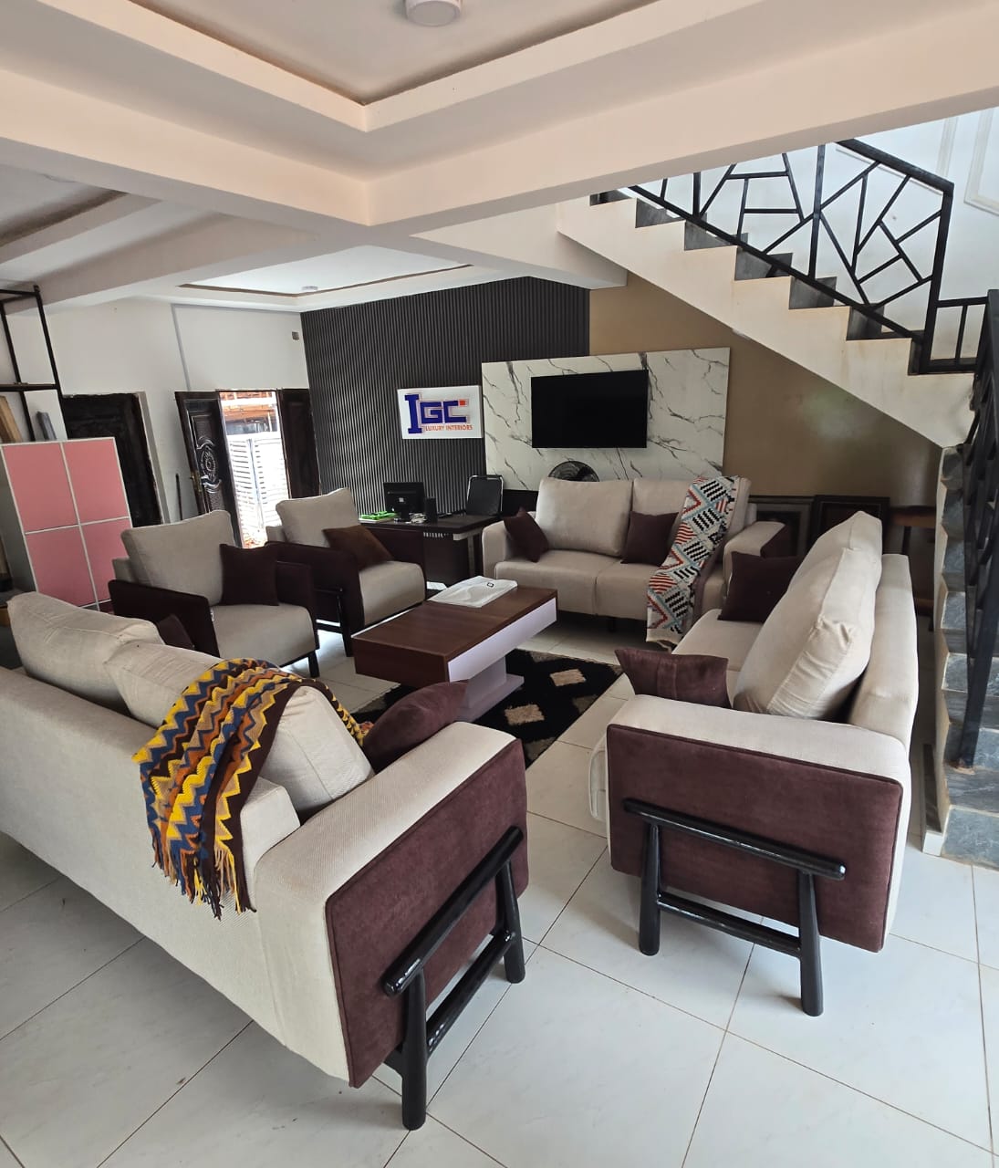 White and Rust Lounge Collection II by IGC Construction Company Ltd
