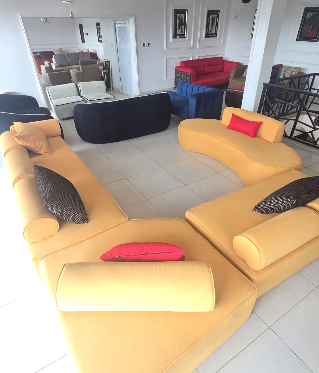 Mustard Curved Lounge Suite I by IGC Construction Company Ltd