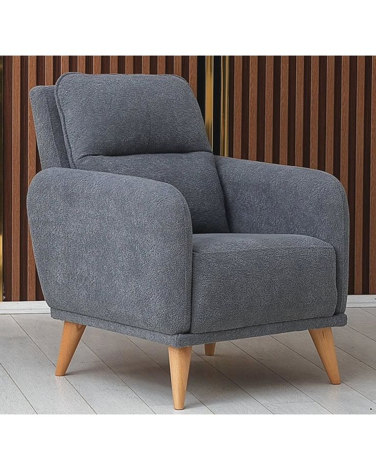 Blue Upholstered Accent Chair by IGC Construction Company Ltd
