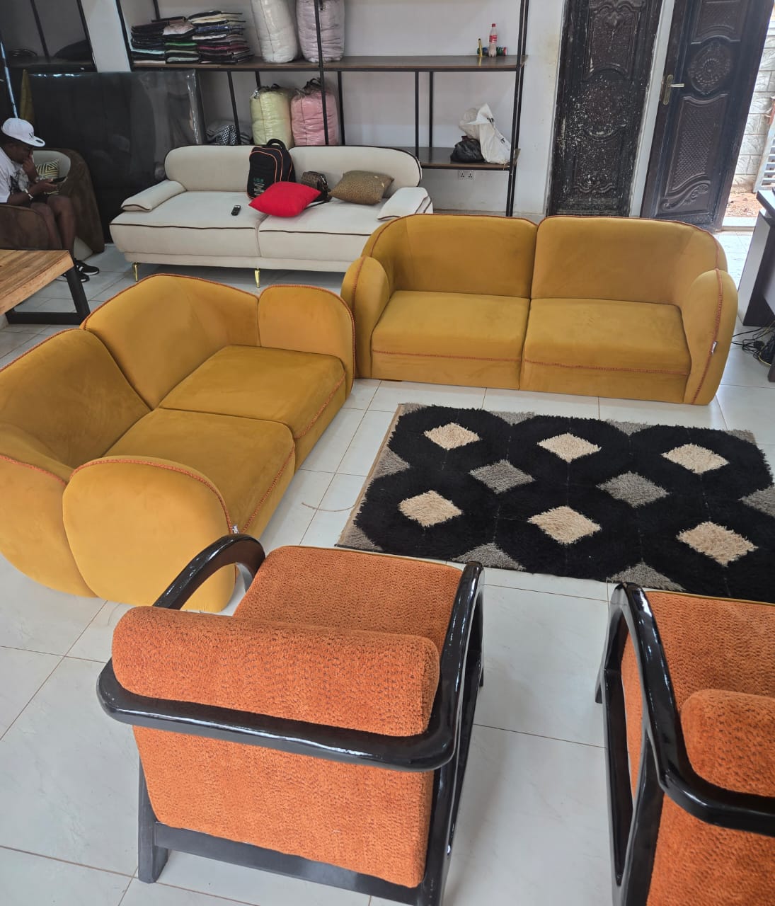 Mustard Curved Lounge Suite II by IGC Construction Company Ltd