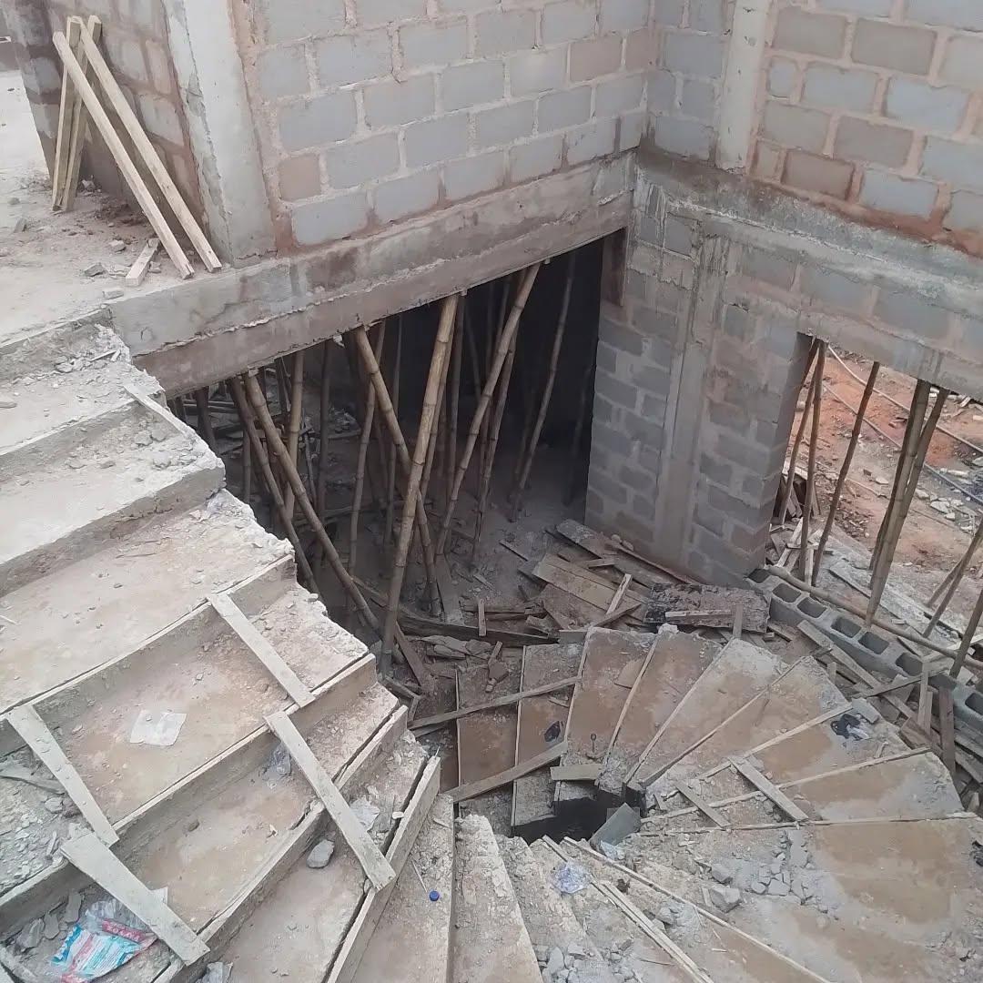Staircase formwork under construction